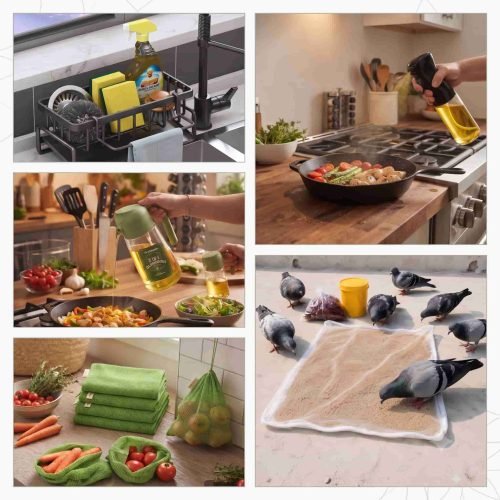Green NECAVU reusable cotton fridge bags holding vegetables, a great addition to smart kitchen organization tools.